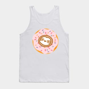 Cute Pink Donut Sloth Tank Top